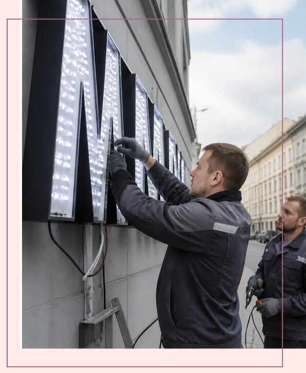 Изготовление и монтаж светодиодных LED вывесок в Рубцовске