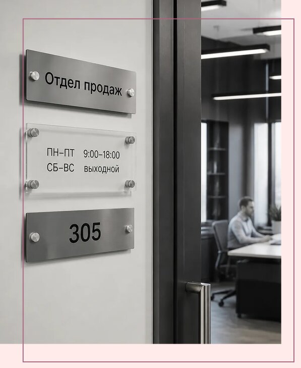 Офисные таблички на дверь в Рубцовске по цене от 4955 р. | Аванза-Рбц